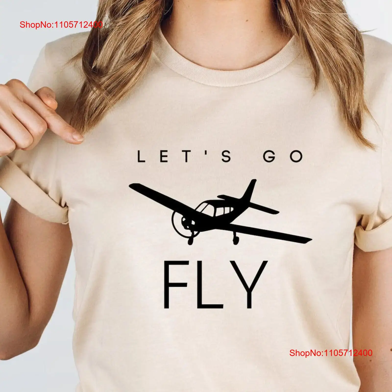 Commercial Shirt Printing - تي شيرت Lets Go Fly Low
