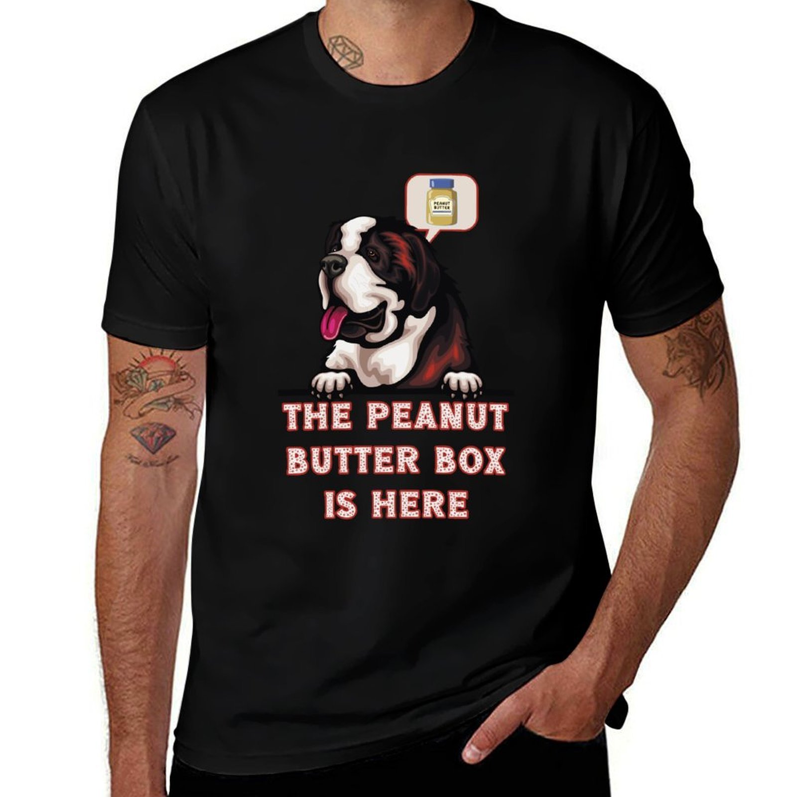 Commercial Shirt Printing - علبة زبدة الفول السوداني وصلت: تي