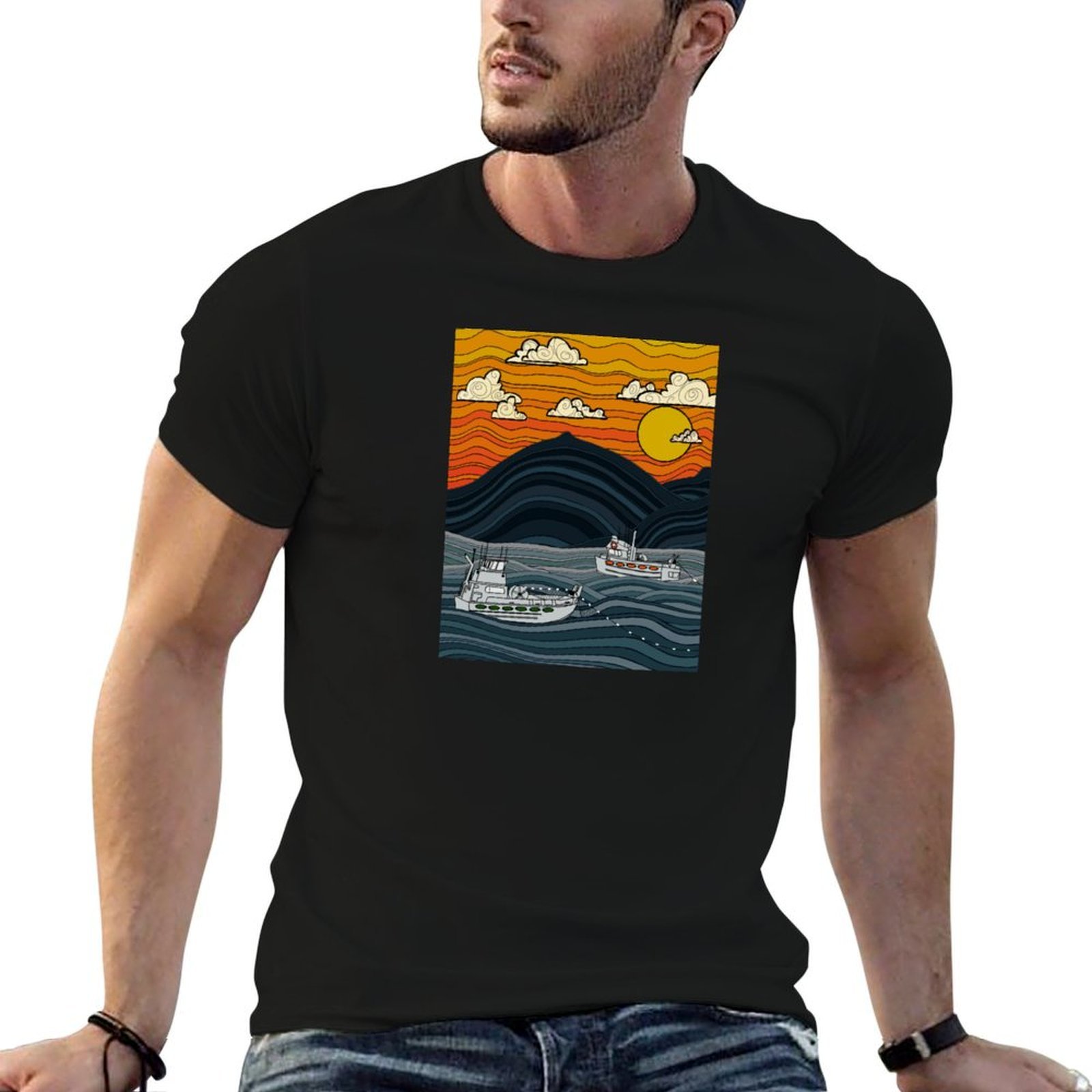Commercial Shirt Printing - تي شيرت للصيد التجاري، ملابس عمل