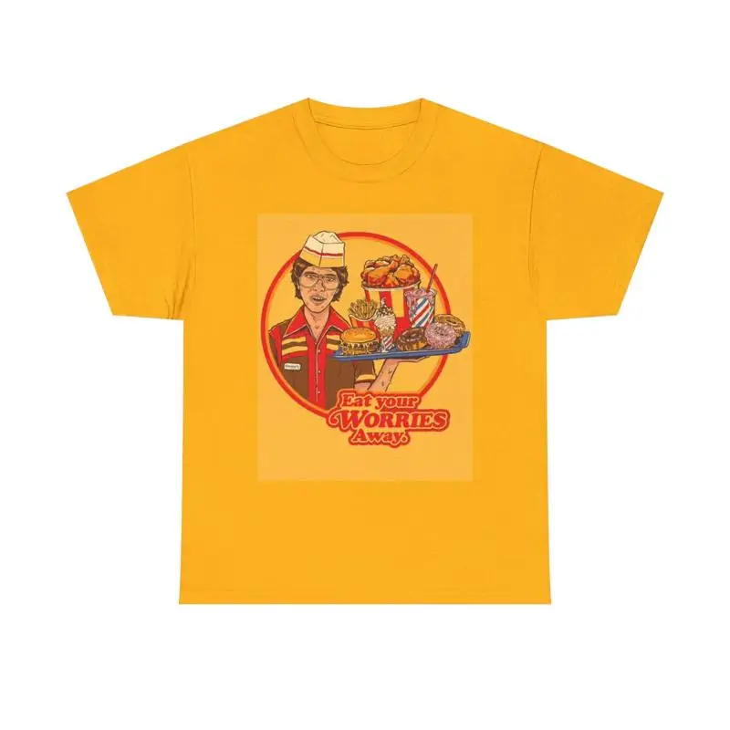 تي شيرت Eat Your Worries مطبوع - مراجعة Commercial Shirt Printing وسعره