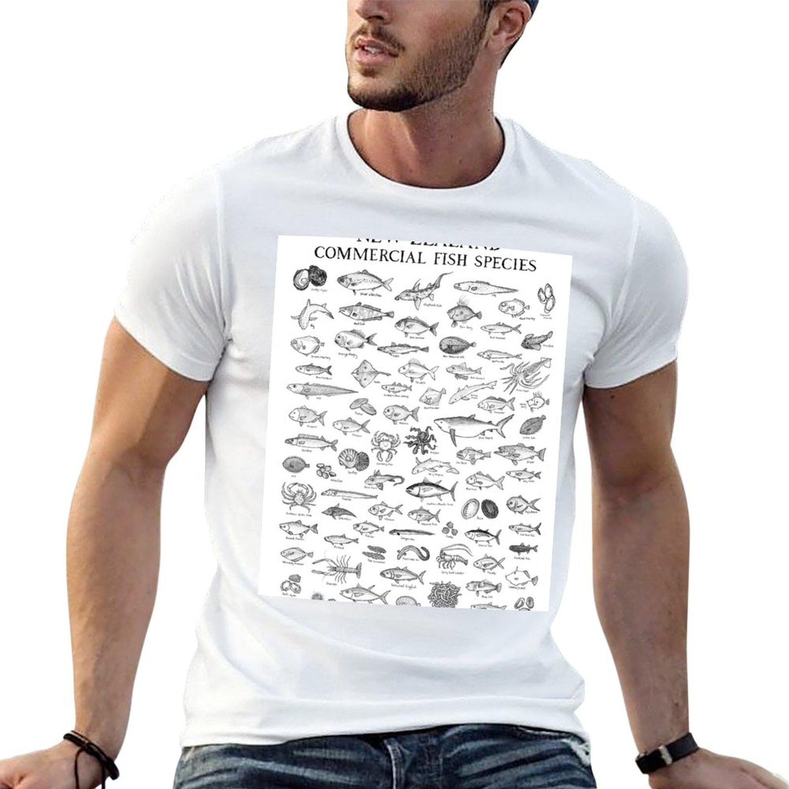 تي شيرت بتصميم أنواع الأسماك ا - مراجعة Commercial Shirt Printing وسعره